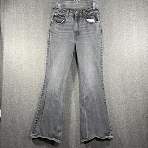 Levis Womens Size 30 70s High Flare Jeans Premium Denim Faded Black Gray